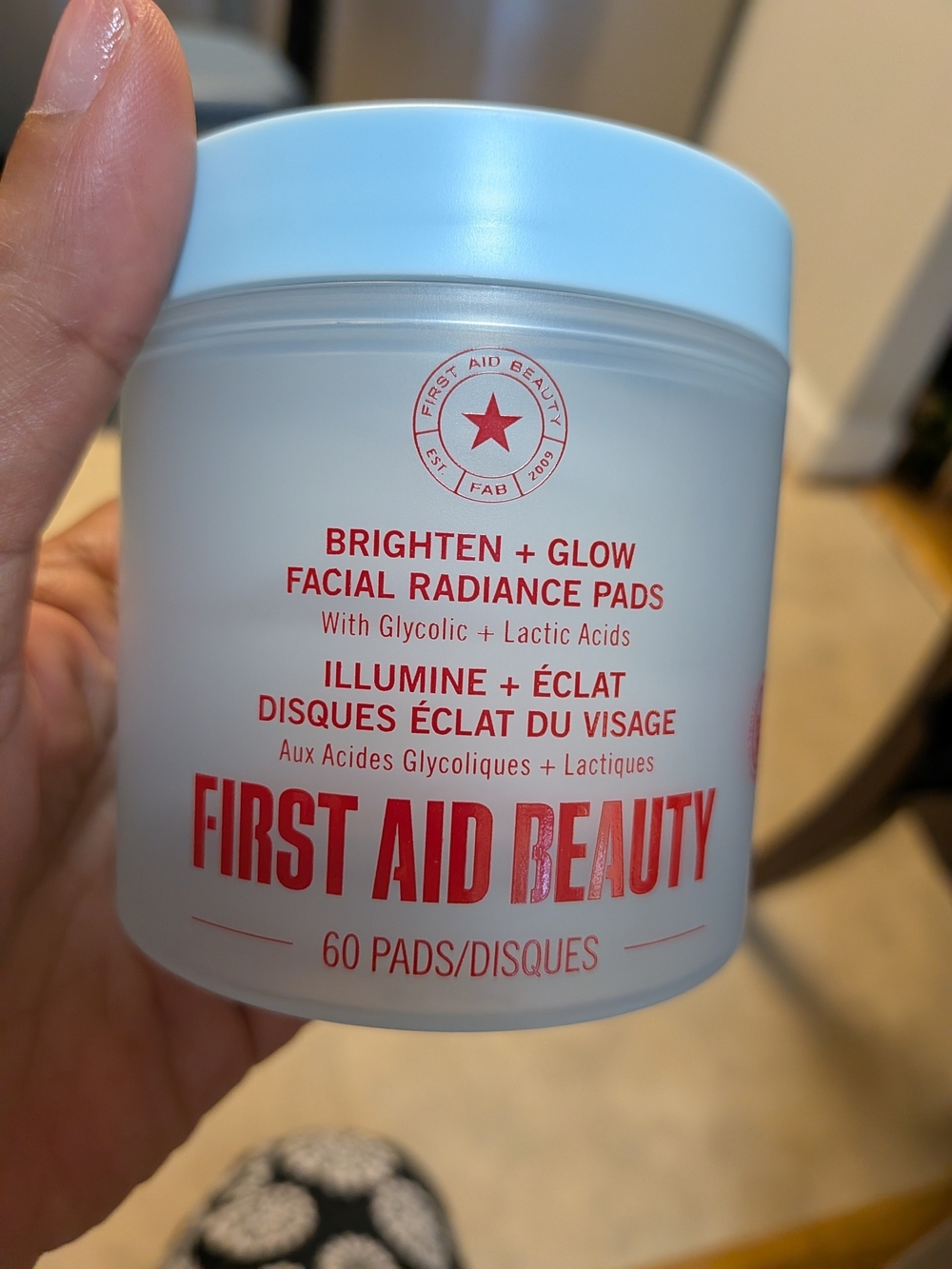 First Aid Beauty Brighten + Glow Facial Radiance Pads - Light Blue Jar